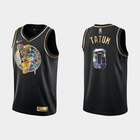 Maillot Basket Boston Celtics Jayson Tatum 0 Nike 2021-22 Noir Golden Edition 75th Anniversary Diamond Swingman - Homme